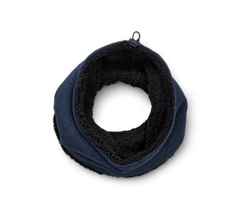 Tchibo - Kruhová šála z pleteného fleecu - barva: modrá