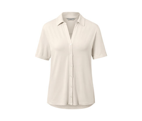 Tchibo - Halenkové tričko s knoflíkovou légou - pro ženy - vel. S 36/38 - barva: bílá