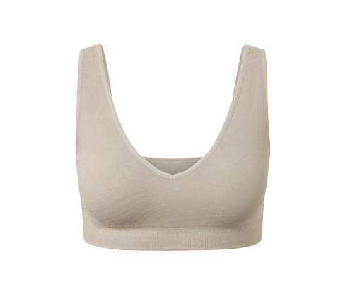 Tchibo - Bezešvá sportovní podprsenka - pro ženy - vel. XS 32/34 - barva: béžová/žakár