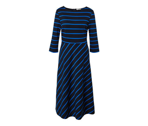 Tchibo - Žerzejové šaty s proužky - pro ženy - vel. S 36/38 - barva: modrá/s proužky