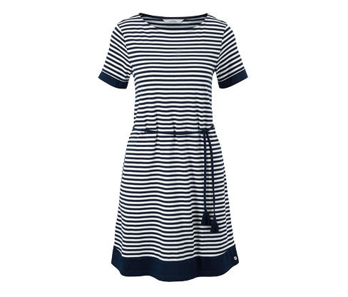 Tchibo - Žerzejové šaty - pro ženy - vel. S 36/38 - barva: modrá/s proužky