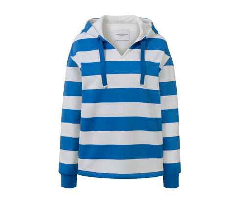 Tchibo - Pruhovaná mikina s kapucí - pro ženy - vel. S 36/38 - barva: modrá/s proužky