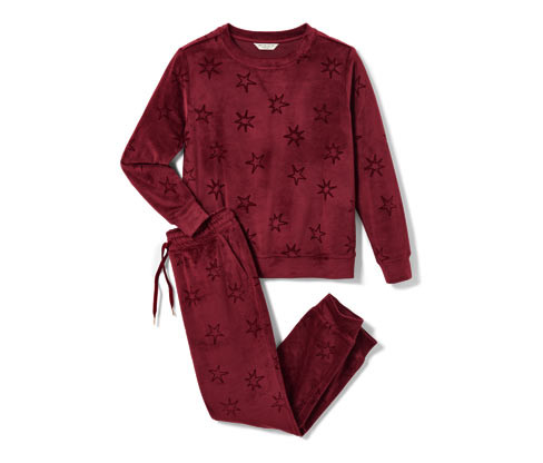 Tchibo - Domácí souprava z plyšového úpletu - pro ženy - vel. S 36/38 - barva: červená