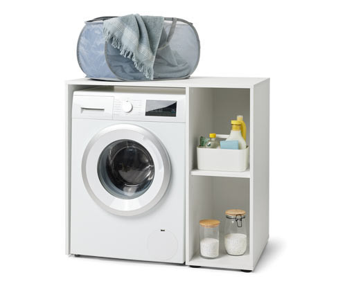 Tchibo - Regál na pračku s bočním úložným prostorem - barva: bílá