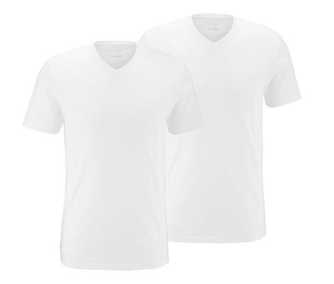 Tchibo - Trička s výstřihem do V - pro muže - vel. M 48/50 - barva: bílá
