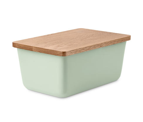 Tchibo - Chlebník s krájecím prkénkem - barva: zelená