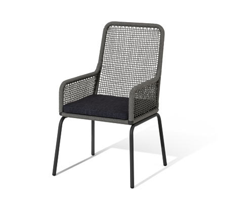 Tchibo - Vysoké křeslo s textilním výpletem - barva: černá