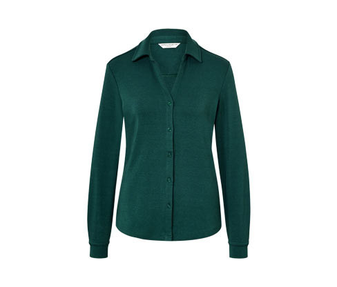 Tchibo - Halenkové triko s knoflíkovou légou - pro ženy - vel. S 36/38 - barva: zelená