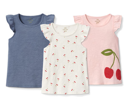 Tchibo - Dívčí trika - pro dívky - vel. 86/92 - barva: modrá