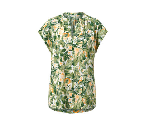 Tchibo - Halenka s krátkým rukávem s potiskem - pro ženy - vel. 36 - barva: bílá/s potiskem