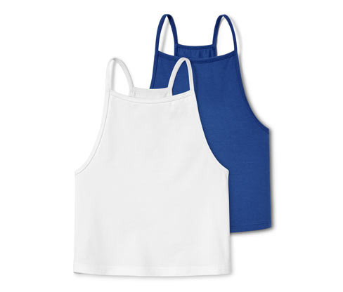 Tchibo - Topy z biobavlny - pro dívky - vel. 122/128 - barva: modrá