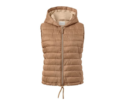 Tchibo - Prošívaná vesta s kapucí - pro ženy - vel. 36 - barva: béžová