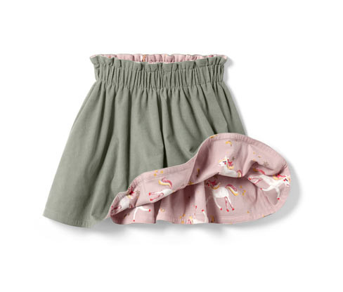 Tchibo - Dívčí oboustranná manšestrová sukně - pro dívky - vel. 86/92 - barva: zelená