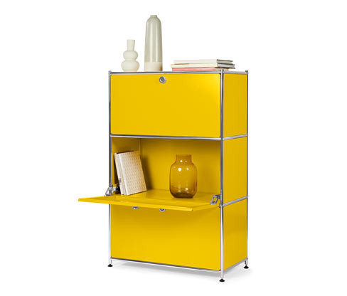Tchibo - Kovová komoda »Cn3« se 3 výklopnými dvířky - barva: žlutá