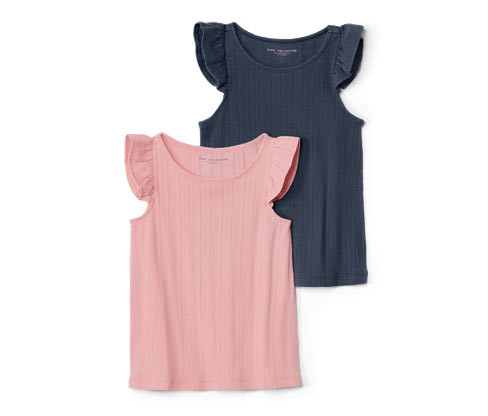 Tchibo - Dětská trička s ažurovým vzorem - pro dívky - vel. 86/92 - barva: modrá