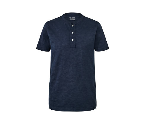 Tchibo - Triko henley s krátkým rukávem - pro muže - vel. S 44/46 - barva: modrá