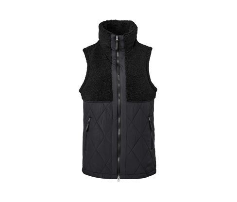 Tchibo - Plyšová prošívaná vesta - pro ženy - vel. XS 32/34 - barva: černá