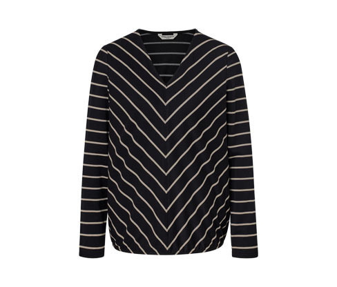 Tchibo - Halenkové triko z modalové směsi s proužky - pro ženy - vel. S 36/38 - barva: černá/s proužky