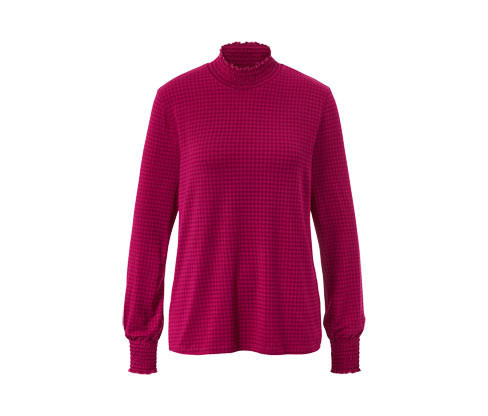 Tchibo - Halenkové triko se stojáčkem a potiskem - pro ženy - vel. S 36/38 - barva: červená/s potiskem