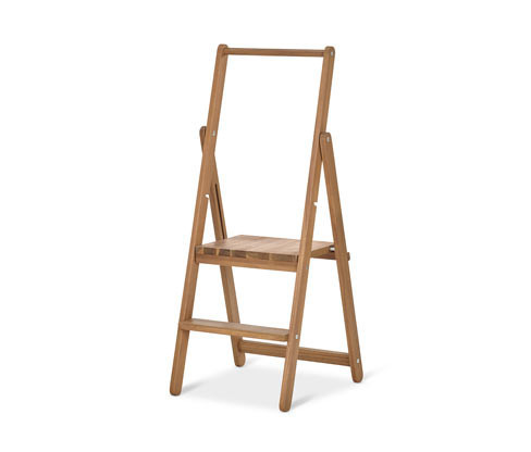 Tchibo - Schůdky z masivního dřeva - barva: bílá