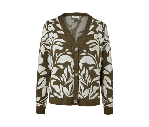 Tchibo - Kardigan z hrubého úpletu s žakárem - pro ženy - vel. S 36/38 - barva: bílá/žakár