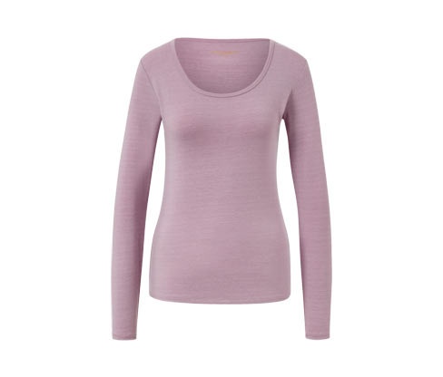 Tchibo - Triko s dlouhým rukávem a vlnou s certifikací RWS - pro ženy - vel. S 36/38 - barva: fialová