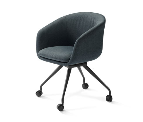 Tchibo - Otočná jídelní židle na kolečkách - barva: černá