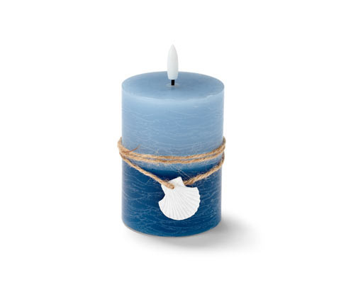 Tchibo - Svíčka z pravého vosku s LED »Mušle« - barva: modrá