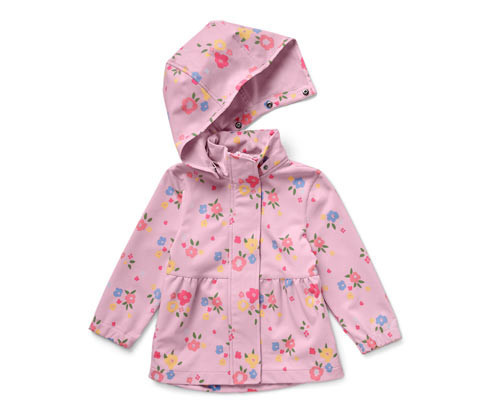 Tchibo - Dětská softshellová bunda - pro dívky - vel. 86/92 - barva: růžová/květovaný