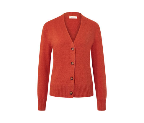 Tchibo - Kardigan s výstřihem do V - pro ženy - vel. S 36/38 - barva: oranžová