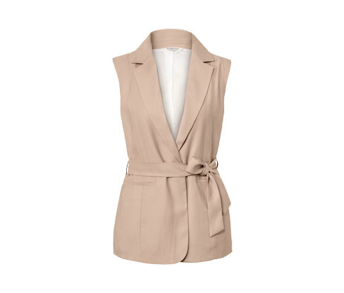Tchibo - Vesta s páskem na zavazování - pro ženy - vel. 36 - barva: béžová