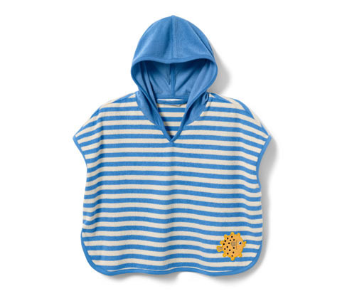 Tchibo - Dětské pončo z froté - pro miminko - vel. 74/80 - barva: modrá/s proužky