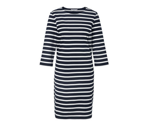 Tchibo - Teplákové šaty s proužky - pro ženy - vel. S 36/38 - barva: modrá/s proužky