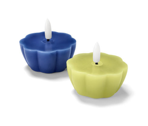 Tchibo - Plovoucí čajové svíčky z pravého vosku s LED - barva: modrá
