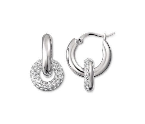 Tchibo - Kreolky Sparkle Donut - barva: bílá