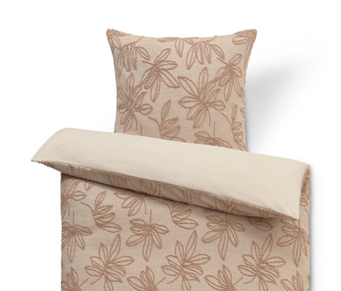 Tchibo - Povlečení se všívanými ozdobami - barva: béžová