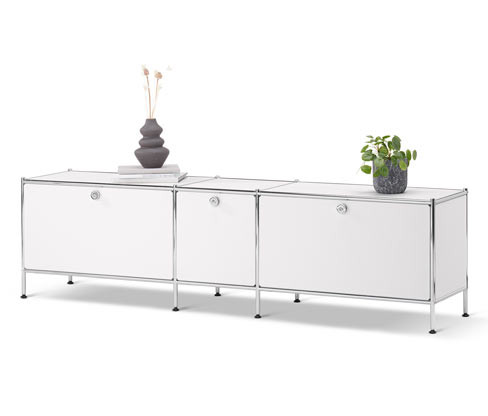 Tchibo - Nízká skříňka CN3 se 3 výklopnými dvířky - barva: bílá