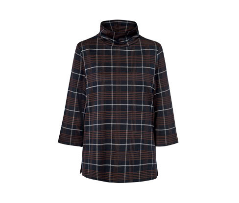 Tchibo - Kostkovaná mikina - pro ženy - vel. S 36/38 - barva: modrá/kostkovaný