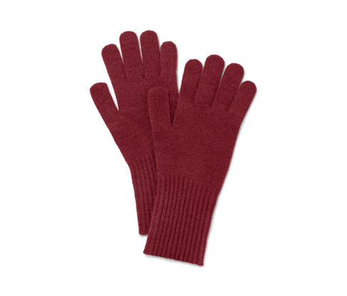 Tchibo - Pletené rukavice s vlnou - barva: červená
