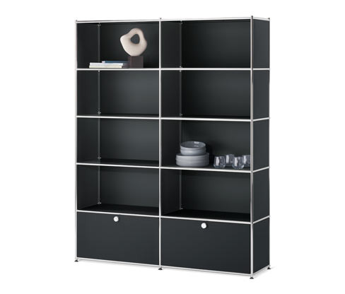 Tchibo - Regál CN3 se 2 výklopnými dvířky - barva: černá
