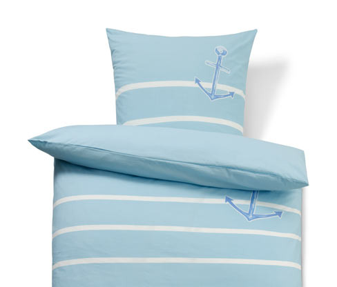 Tchibo - Prémiové bavlněné povlečení - barva: modrá