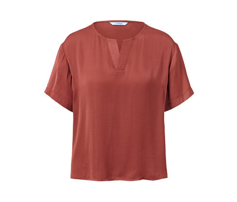 Tchibo - Saténová tuniková halenka - pro ženy - vel. 36 - barva: hnědá