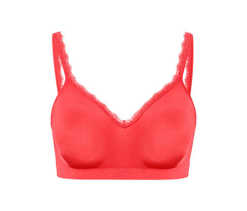 Tchibo - Bezešvá měkká podprsenka - barva: červená