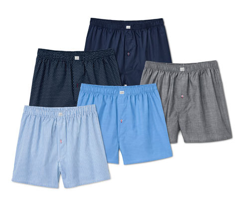 Tchibo - Tkané boxerky - pro muže - vel. S/4 - barva: modrá/s potiskem