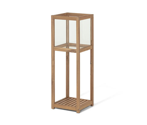 Tchibo - Dekorativní svícen s regálovou poličkou - barva: hnědá