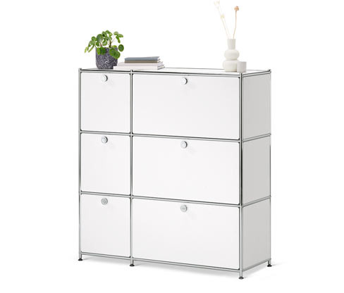 Tchibo - Komoda CN3 se 6 výklopnými dvířky - barva: bílá