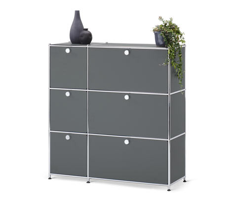 Tchibo - Komoda CN3 se 6 výklopnými dvířky - barva: šedá