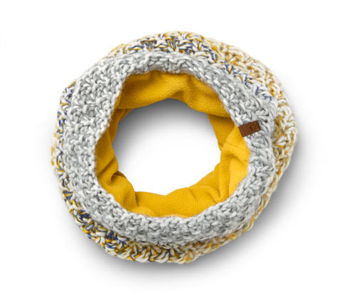 Tchibo - Pletená kruhová šála - barva: šedá