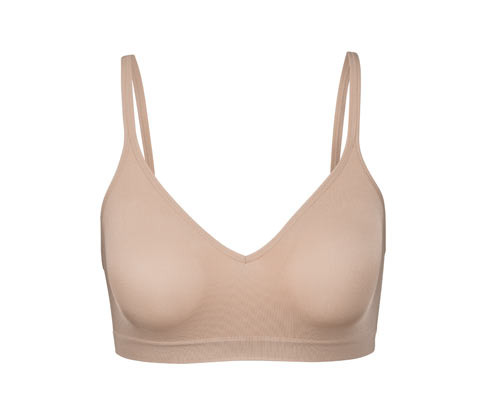 Tchibo - Bezešvá měkká podprsenka - barva: béžová