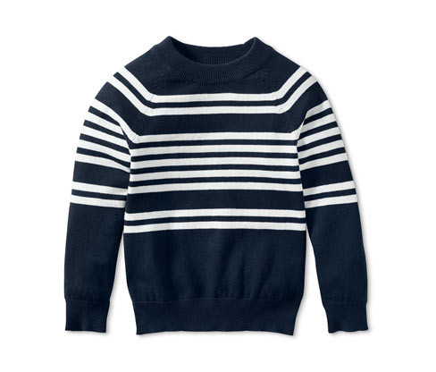 Tchibo - Svetr z jemné pleteniny - pro dívky - vel. 98/104 - barva: modrá/s proužky